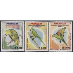 Paraguay 2865/67 2002 Animales Loro hablador Cotorrita Maracaná ala roja MNH Paraguay 2865/67 2002 Animales Loro hablador Cotorrita Maracaná ala roja MNH