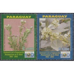 Paraguay 2856/57 2002 Centenario organización panamericana de la salud flores flowers MNH Paraguay 2856/57 2002 Centenario organización panamericana de la salud flores flowers MNH