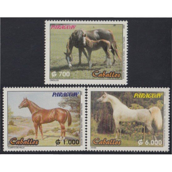 Paraguay 2852/54 2002 Caballos Horses MNH
