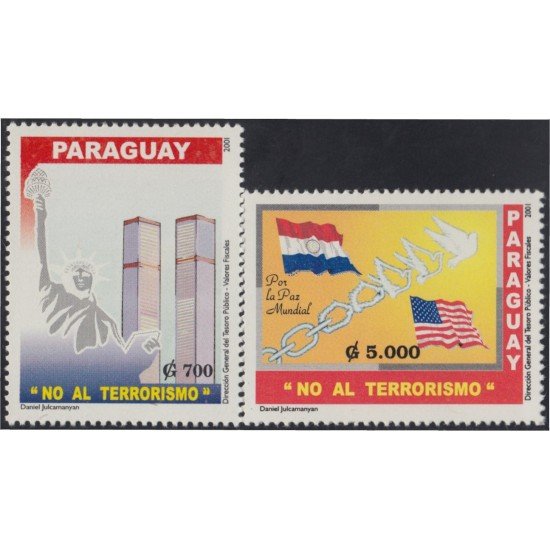 Paraguay 2843CD 2001 Por la Paz No al terrorismo MNH