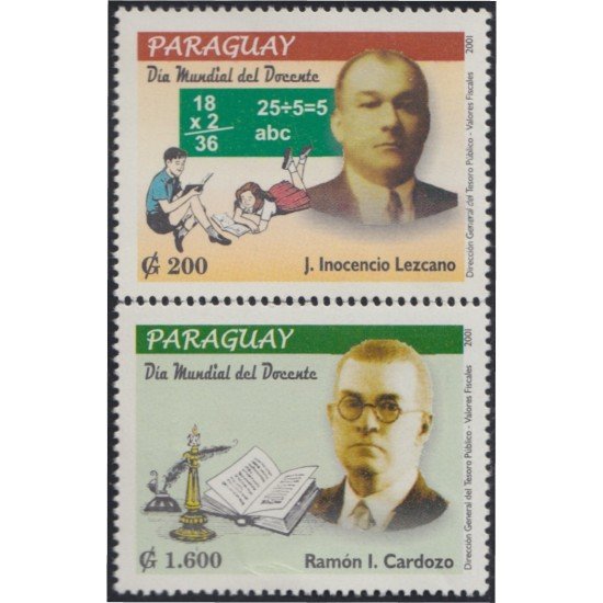 Paraguay 2841/42 2001 Día Mundial del docente MNH Paraguay 2841/42 2001 Día Mundial del docente MNH