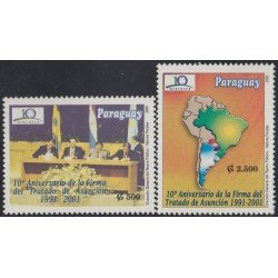 Paraguay 2825/26 2001 10º Aniversario de la firma del Tratado de Asunción MNH Paraguay 2825/26 2001 10º Aniversario de la firma del Tratado de Asunción MNH