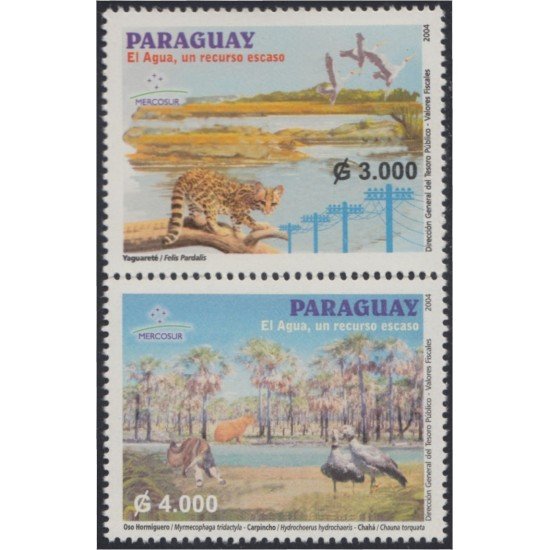 Paraguay 2913/14 2004 Animales Yaguareté Oso Hormiguero MNH Paraguay 2913/14 2004 Animales Yaguareté Oso Hormiguero MNH