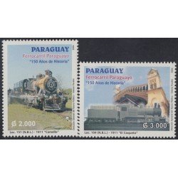 Paraguay 2907/08 2004 150 Años del ferrocarril trenes trains MNH Paraguay 2907/08 2004 150 Años del ferrocarril trenes trains MNH