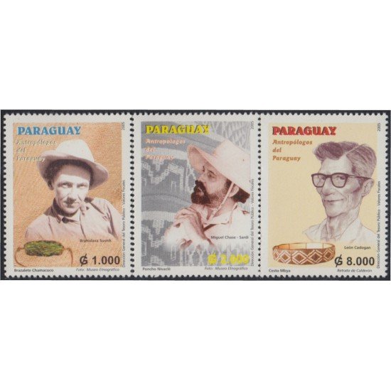 Paraguay 2939/41 2005 Antropólogos del Paraguay MNH Paraguay 2939/41 2005 Antropólogos del Paraguay MNH