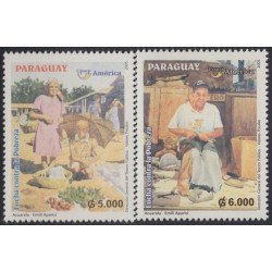 Paraguay 2948AB 2005 Lucha contra la pobreza Acuarelas Emili Aparici MNH