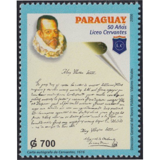 Paraguay 2953 2006 50 Años Liceo Cervantes MNH Paraguay 2953 2006 50 Años Liceo Cervantes MNH