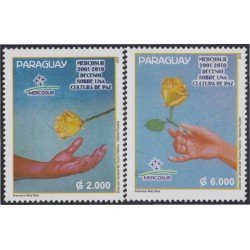 Paraguay 3049/50 2010 Mercosur Decenio de una cultura de Paz Flores Flowers MNH