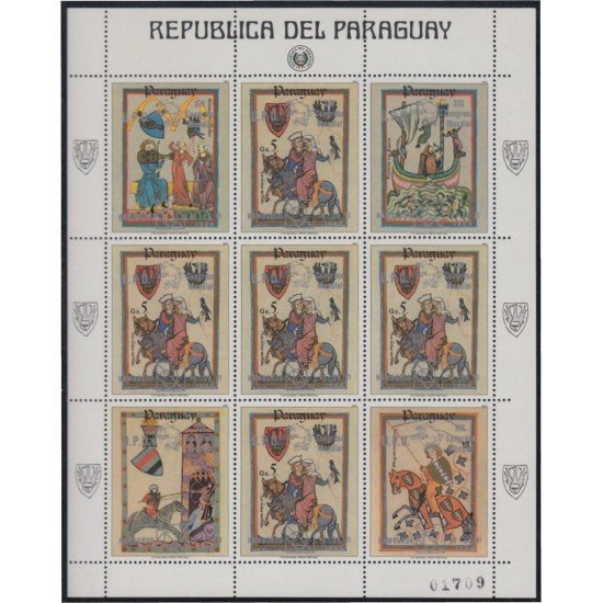 Paraguay 2100A 1984 Caballeros trovadores UPU MNH Paraguay 2100A 1984 Caballeros trovadores UPU MNH