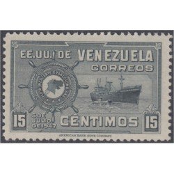 Venezuela 284 1949 Estados Unidos de Venezuela Flota mercante Barco Boat MH