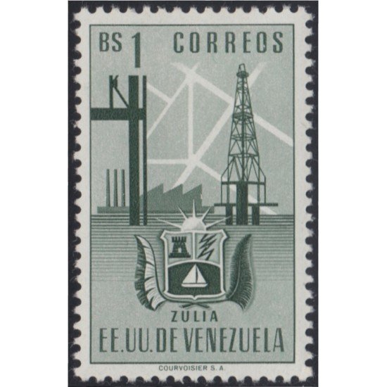 Venezuela 359 1951 Escudo del Estado de Zulia MH Venezuela 359 1951 Escudo del Estado de Zulia MH