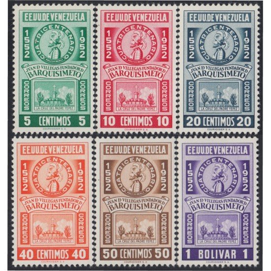 Venezuela 366/71 1952 Juan de Villegas fundador de Barquisimeto MNH Venezuela 366/71 1952 Juan de Villegas fundador de Barquisimeto MNH