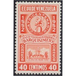 Venezuela 369 1952 Juan de Villegas fundador de Barquisimeto MNH Venezuela 369 1952 Juan de Villegas fundador de Barquisimeto MNH
