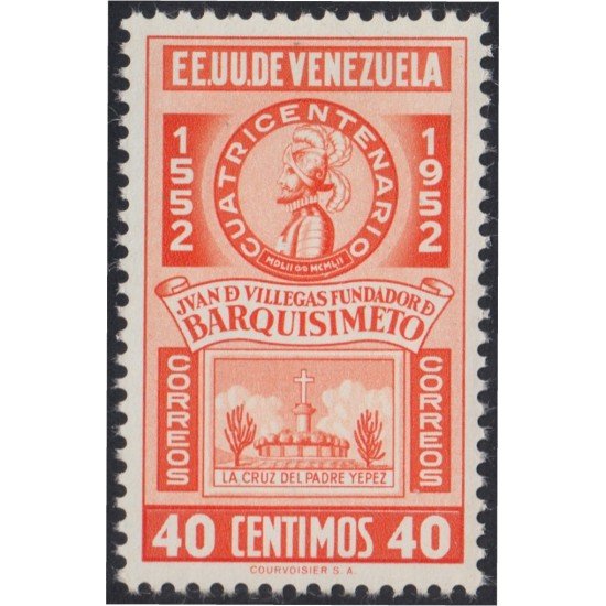 Venezuela 369 1952 Juan de Villegas fundador de Barquisimeto MNH Venezuela 369 1952 Juan de Villegas fundador de Barquisimeto MNH