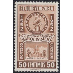 Venezuela 370 1952 Juan de Villegas fundador de Barquisimeto MNH Venezuela 370 1952 Juan de Villegas fundador de Barquisimeto MNH