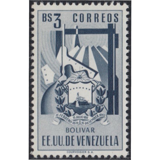 Venezuela 384 1952 Escudo del Estado de Bolívar MH Venezuela 384 1952 Escudo del Estado de Bolívar MH