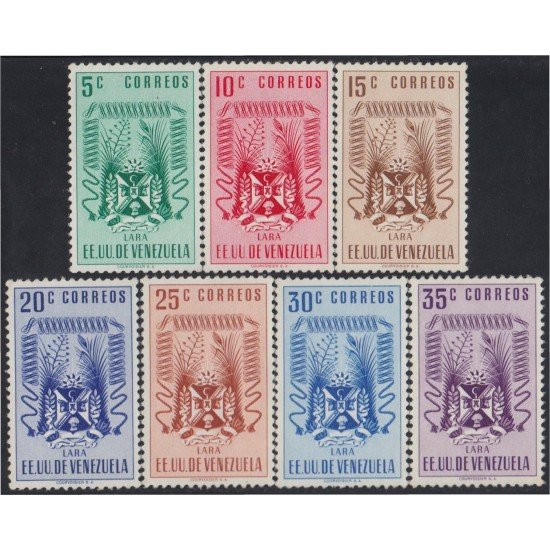 Venezuela 392/98 1952 Escudo del Estado de Lara MH Venezuela 392/98 1952 Escudo del Estado de Lara MH