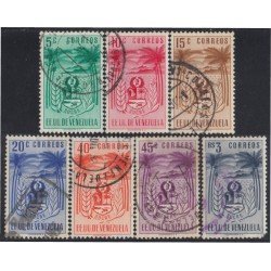 Venezuela 406/12 1952 Escudo del Estado de Sucre usados Venezuela 406/12 1952 Escudo del Estado de Sucre usados