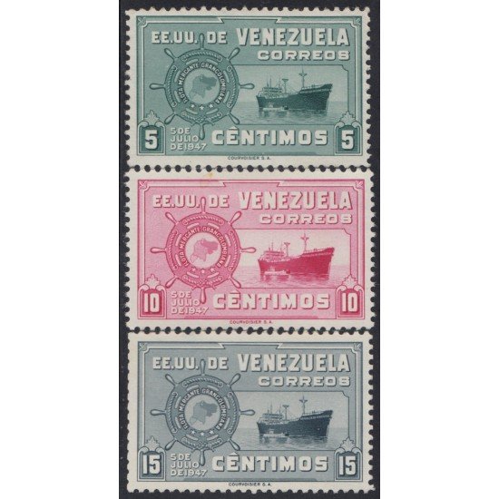 Venezuela 419AC 1952 Estados Unidos de Venezuela Flota mercante Barco Boat MNH