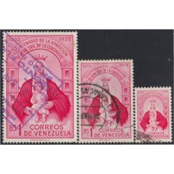 Venezuela 420/22 1952 Nuestra Señora de la Coromoto usados Venezuela 420/22 1952 Nuestra Señora de la Coromoto usados