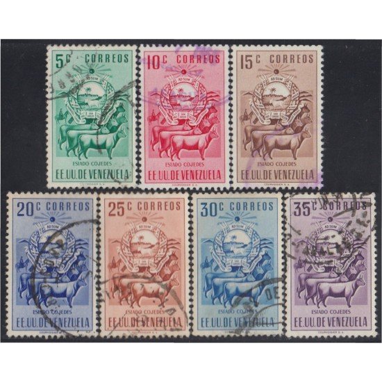 Venezuela 494/00 1953 Escudo del Estado de Cojedes usados