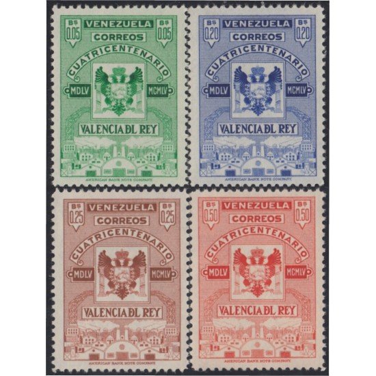 Venezuela 523/26 1955 400 Años de Valencia del Rey MNH Venezuela 523/26 1955 400 Años de Valencia del Rey MNH