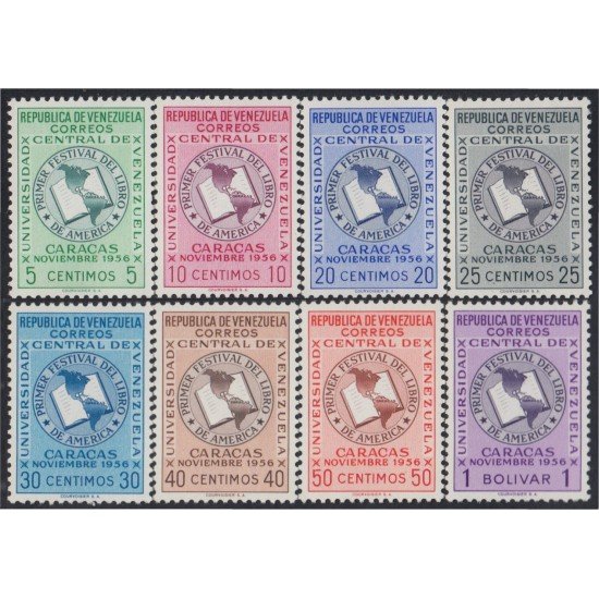 Venezuela 531/38 1957 Primer festival del libro en Caracas MNH Venezuela 531/38 1957 Primer festival del libro en Caracas MNH
