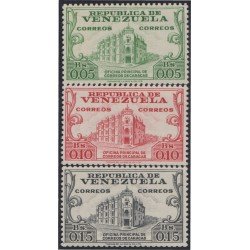 Venezuela 576/78 1958 Oficina principal de correos Caracas MH Venezuela 576/78 1958 Oficina principal de correos Caracas MH