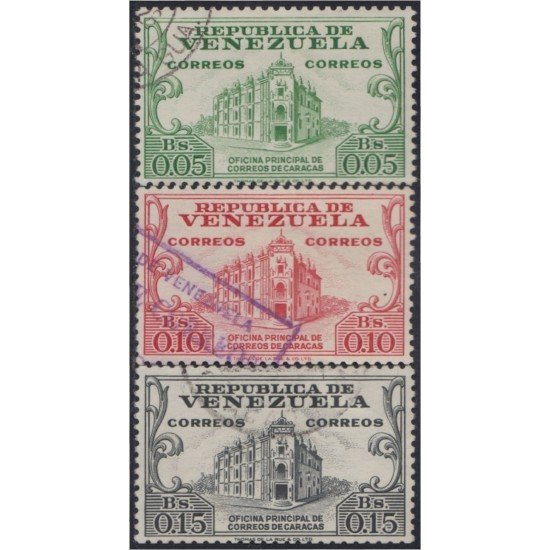 Venezuela 576/78 1958 Oficina principal de correos Caracas usados Venezuela 576/78 1958 Oficina principal de correos Caracas usados