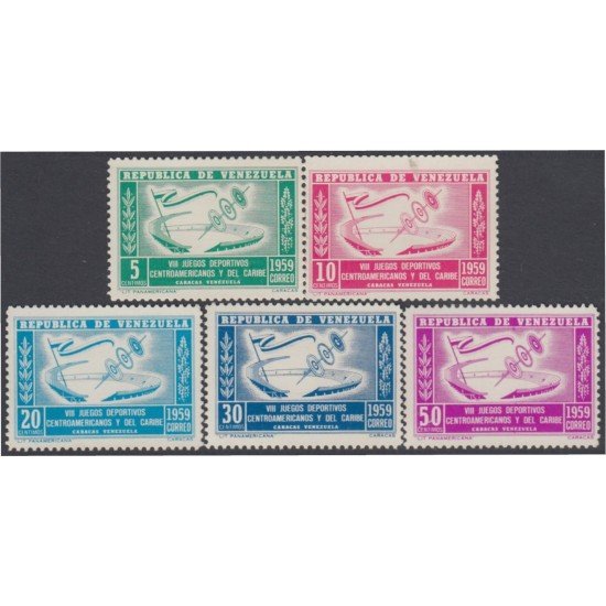 Venezuela 589/93 1959 VIII Juegos deportivos Centroamericanos del Caribe MNH Venezuela 589/93 1959 VIII Juegos deportivos Centroamericanos del Caribe MNH