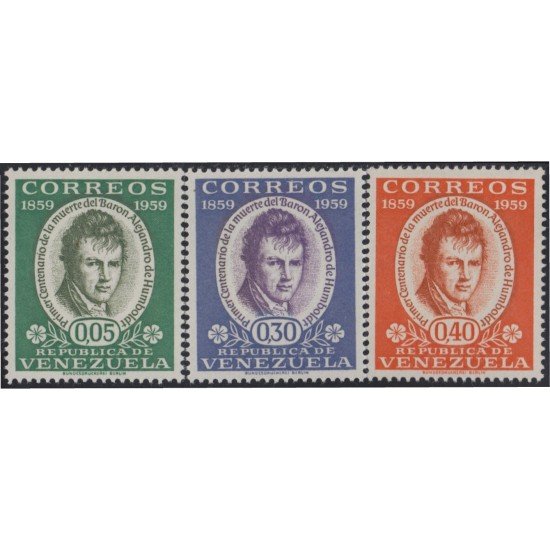 Venezuela 597/99 1960 Barón Alejandro de Humboldt MH Venezuela 597/99 1960 Barón Alejandro de Humboldt MH