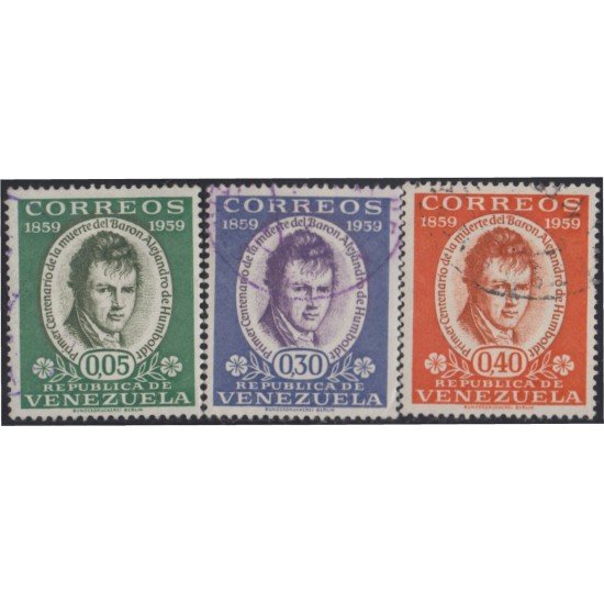 Venezuela 597/99 1960 Barón Alejandro de Humboldt usados Venezuela 597/99 1960 Barón Alejandro de Humboldt usados