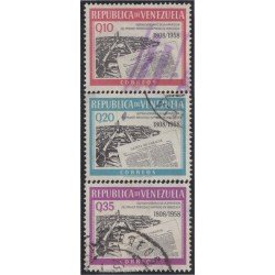 Venezuela 612/14 1960 Primer periódico impreso en Venezuela usados Venezuela 612/14 1960 Primer periódico impreso en Venezuela usados