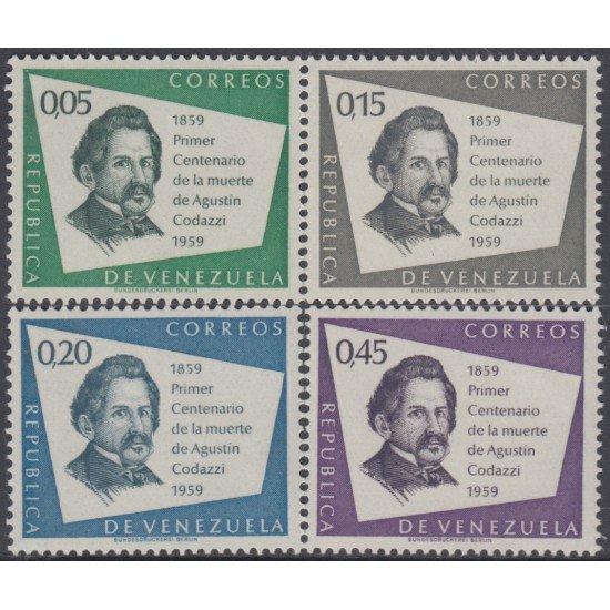 Venezuela 615/18 1960 Agustín Codazzi MNH Venezuela 615/18 1960 Agustín Codazzi MNH