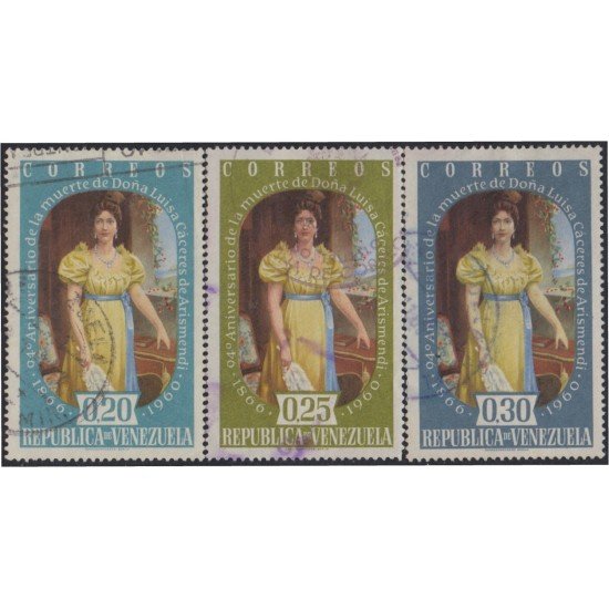 Venezuela 625/27 1960 Doña Luisa Cáceres de Arismendi usados Venezuela 625/27 1960 Doña Luisa Cáceres de Arismendi usados