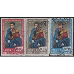 Venezuela 631/33 1960 Gral. José Antonio de Sucre usados Venezuela 631/33 1960 Gral. José Antonio de Sucre usados