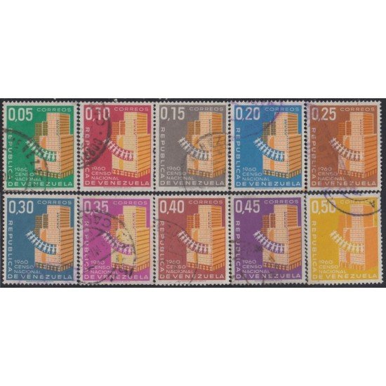 Venezuela 633A/37B 1961 Censo Nacional usados Venezuela 633A/37B 1961 Censo Nacional usados