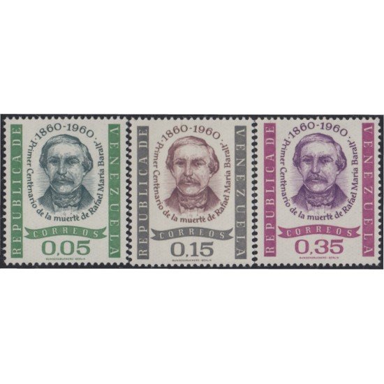 Venezuela 637/39 1961 Rafael María Baralt MNH Venezuela 637/39 1961 Rafael María Baralt MNH