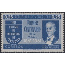 Venezuela 645 1961 Primer presidente Juan J. Aguerrevere MNH Venezuela 645 1961 Primer presidente Juan J. Aguerrevere MNH
