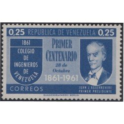 Venezuela 645 1961 Primer presidente Juan J. Aguerrevere MH Venezuela 645 1961 Primer presidente Juan J. Aguerrevere MH