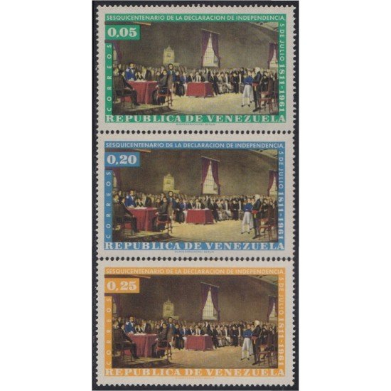 Venezuela 646/48 1962 150 Años de la Declaración de Independencia MNH Venezuela 646/48 1962 150 Años de la Declaración de Independencia MNH