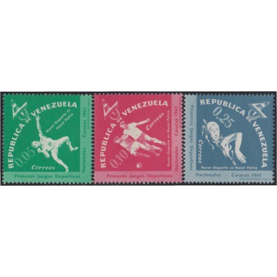 Venezuela 657/59 1962 Primeros Juegos Deportivos Nacionales MH Venezuela 657/59 1962 Primeros Juegos Deportivos Nacionales MH