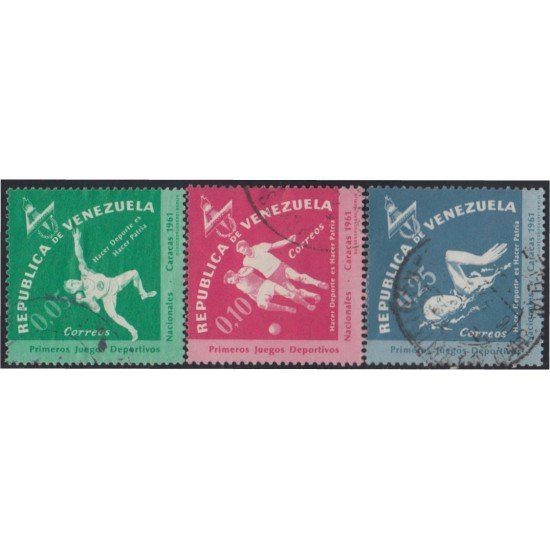 Venezuela 657/59 1962 Primeros Juegos Deportivos Nacionales usados Venezuela 657/59 1962 Primeros Juegos Deportivos Nacionales usados