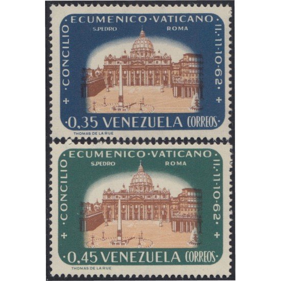 Venezuela 676/77 1963 Concilio Ecuménico Vaticano MNH Venezuela 676/77 1963 Concilio Ecuménico Vaticano MNH