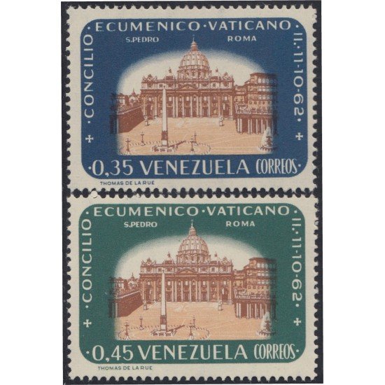 Venezuela 676/77 1963 Concilio Ecuménico Vaticano MH Venezuela 676/77 1963 Concilio Ecuménico Vaticano MH
