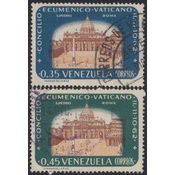 Venezuela 676/77 1963 Concilio Ecuménico Vaticano usados Venezuela 676/77 1963 Concilio Ecuménico Vaticano usados