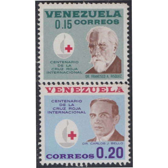 Venezuela 687/88 1963 Centenario de la Cruz Roja Internacional MH Venezuela 687/88 1963 Centenario de la Cruz Roja Internacional MH