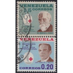 Venezuela 687/88 1963 Centenario de la Cruz Roja Internacional usados Venezuela 687/88 1963 Centenario de la Cruz Roja Internacional usados