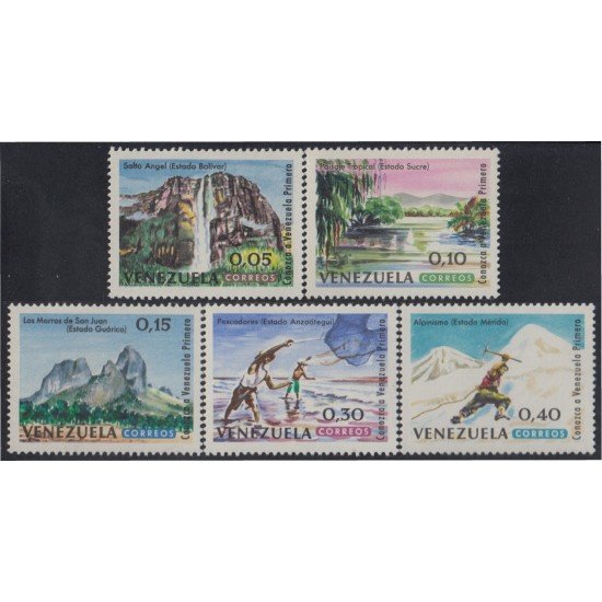 Venezuela 702/06 1964 Paisajes Salto Ángel Alpinismo Pescadores MNH Venezuela 702/06 1964 Paisajes Salto Ángel Alpinismo Pescadores MNH