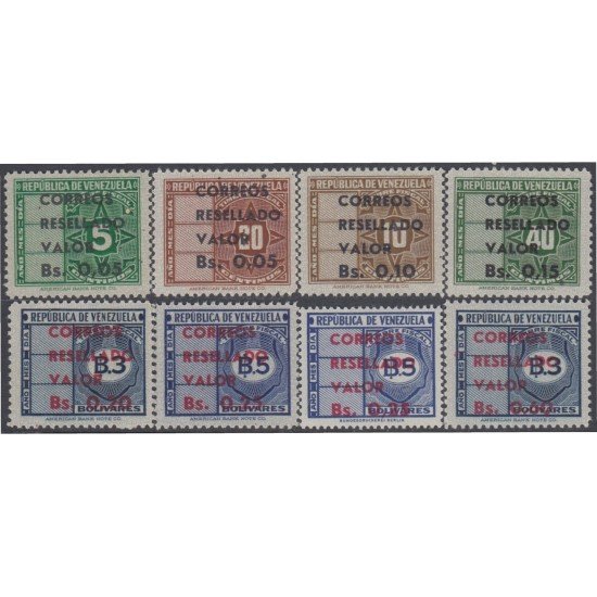 Venezuela 718/25 1965 Timbres fiscales de 1956 Resellado MNH Venezuela 718/25 1965 Timbres fiscales de 1956 Resellado MNH